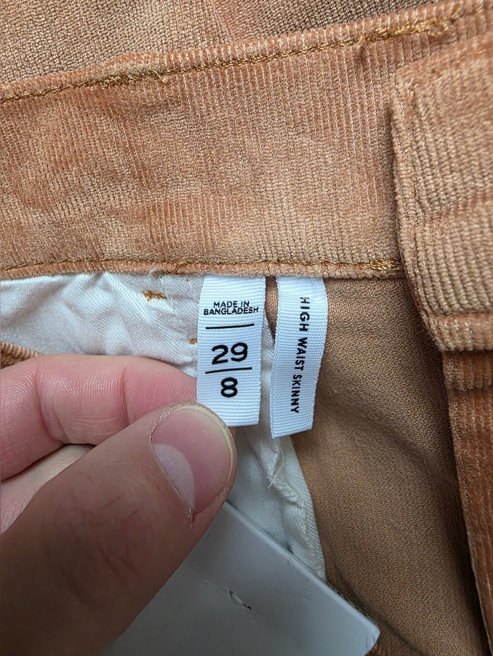 LOFT High Rise Skinny Corduroy Jeans Sienna Tan Women's 29 (8) NWT - Picture 7 of 8